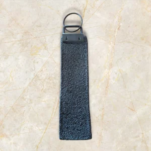 porte-clés tissu simili-cuir noir