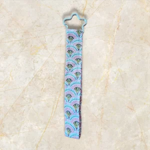 porte-clés tissu motifs rose noir et jaune