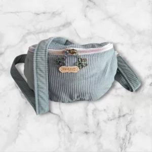 banane tissu artisanale fabriquée en bretagne tissu velours bleu-gris