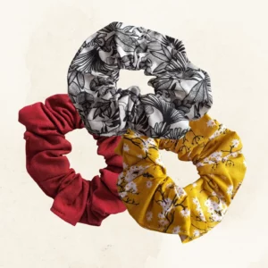 Photo produit chouchou artisanaux tissu bretagne, 3 coloris présentés