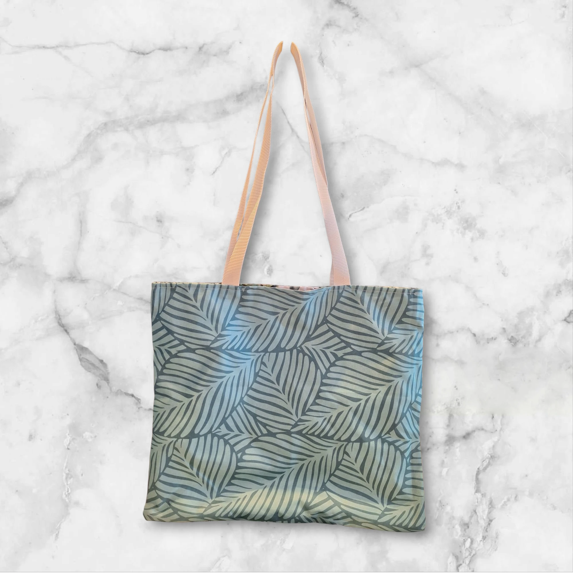 tote bag imperméable réversible feuillage vert