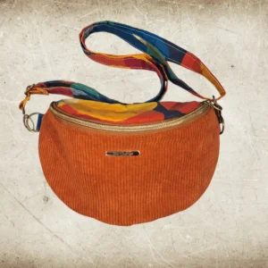 La BANANE. Velours côtelé orange